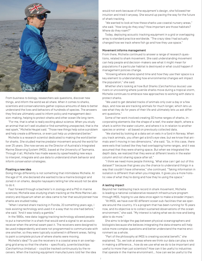 Screenshot of article content in Shark News magazine.